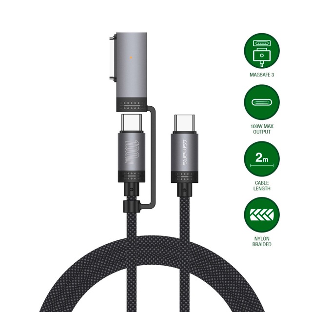 4smarts USB-Kabel »MagSafe 3 Adapter und USB-C Kabel ComboCord 100W 2m« USB-C