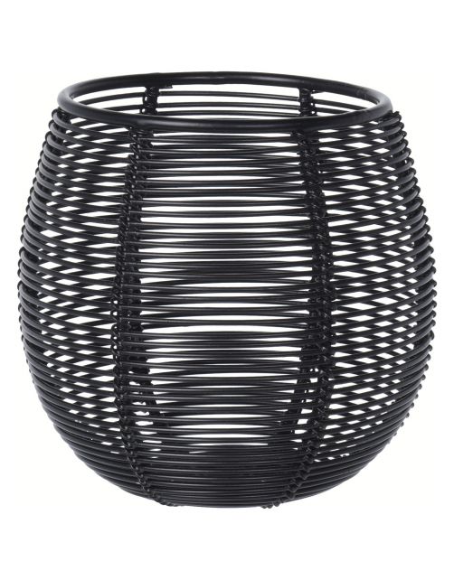 Homestyle Theelichthouder Metaaldraad - Branders - 10.5x10.5x10 cm Zwart