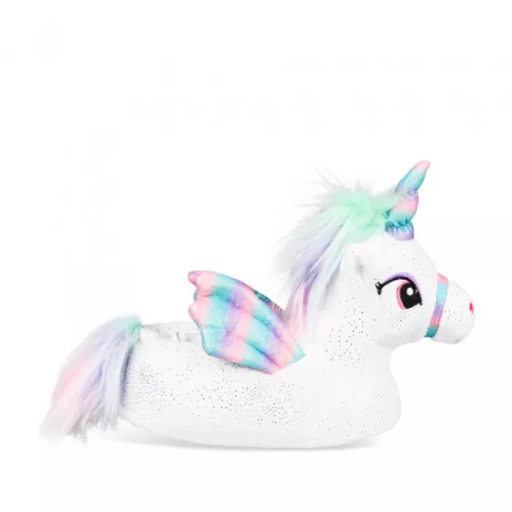 Chaussons peluche licorne BLANC LOVELY SKULL