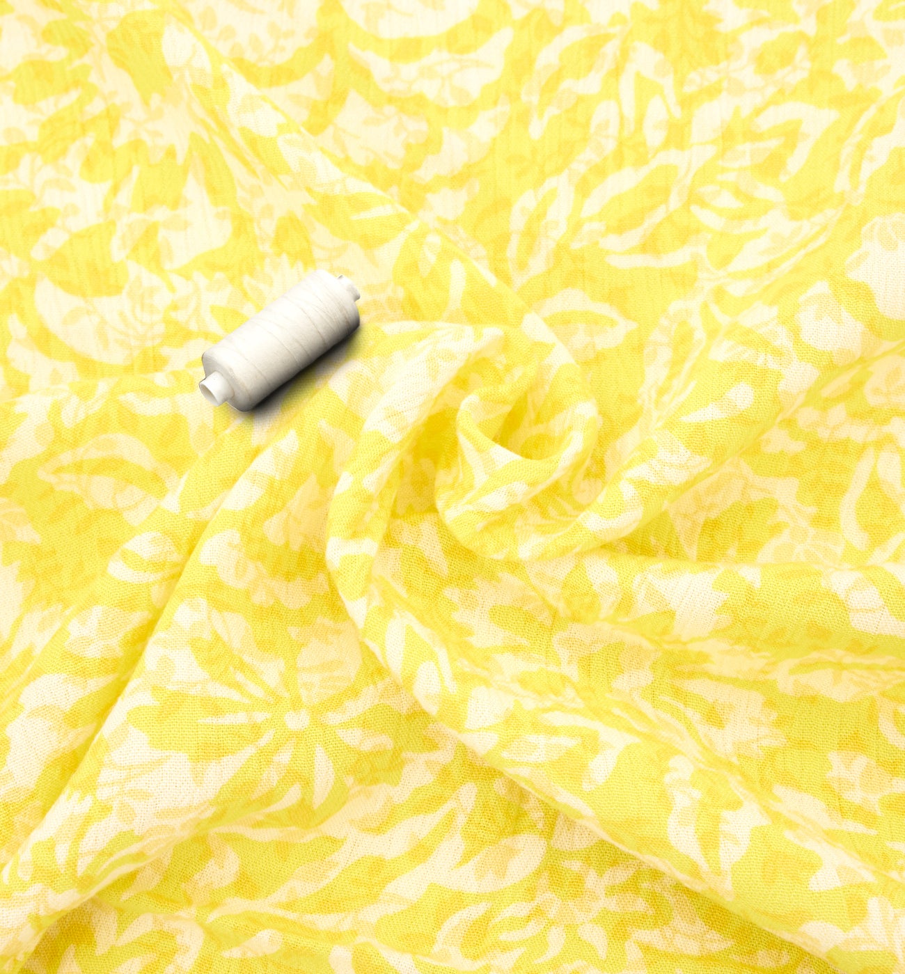 Coupon de 3 m viscose crinkle - Imprimé jaune