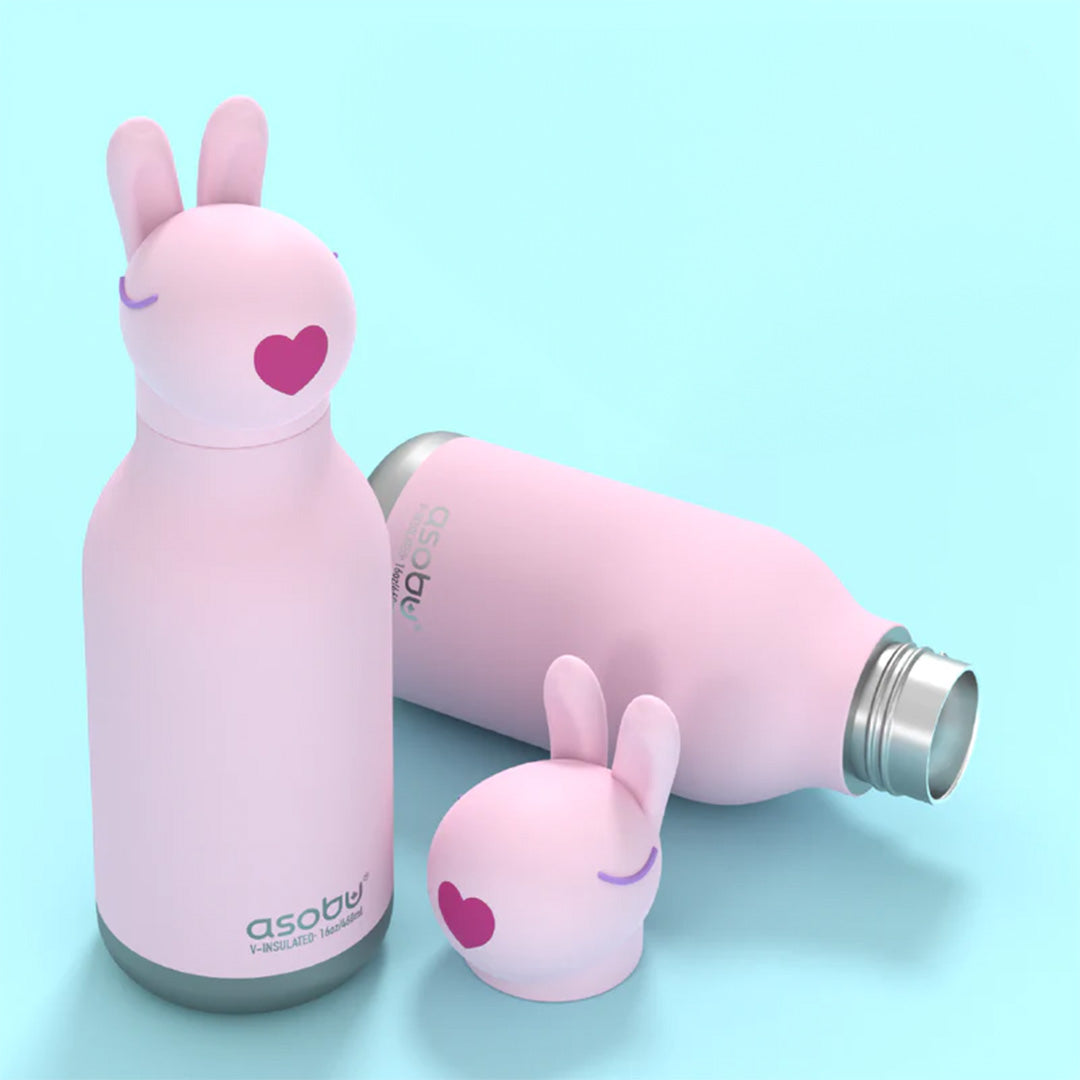 Asobu rvs drinkfles bestie - konijn - 460 ml