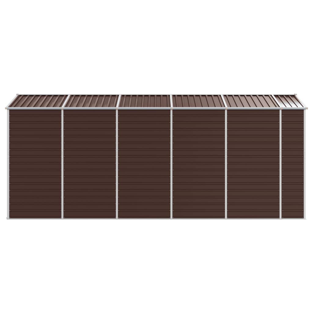 Abri de jardin marron 191x470x198 cm acier galvanisé