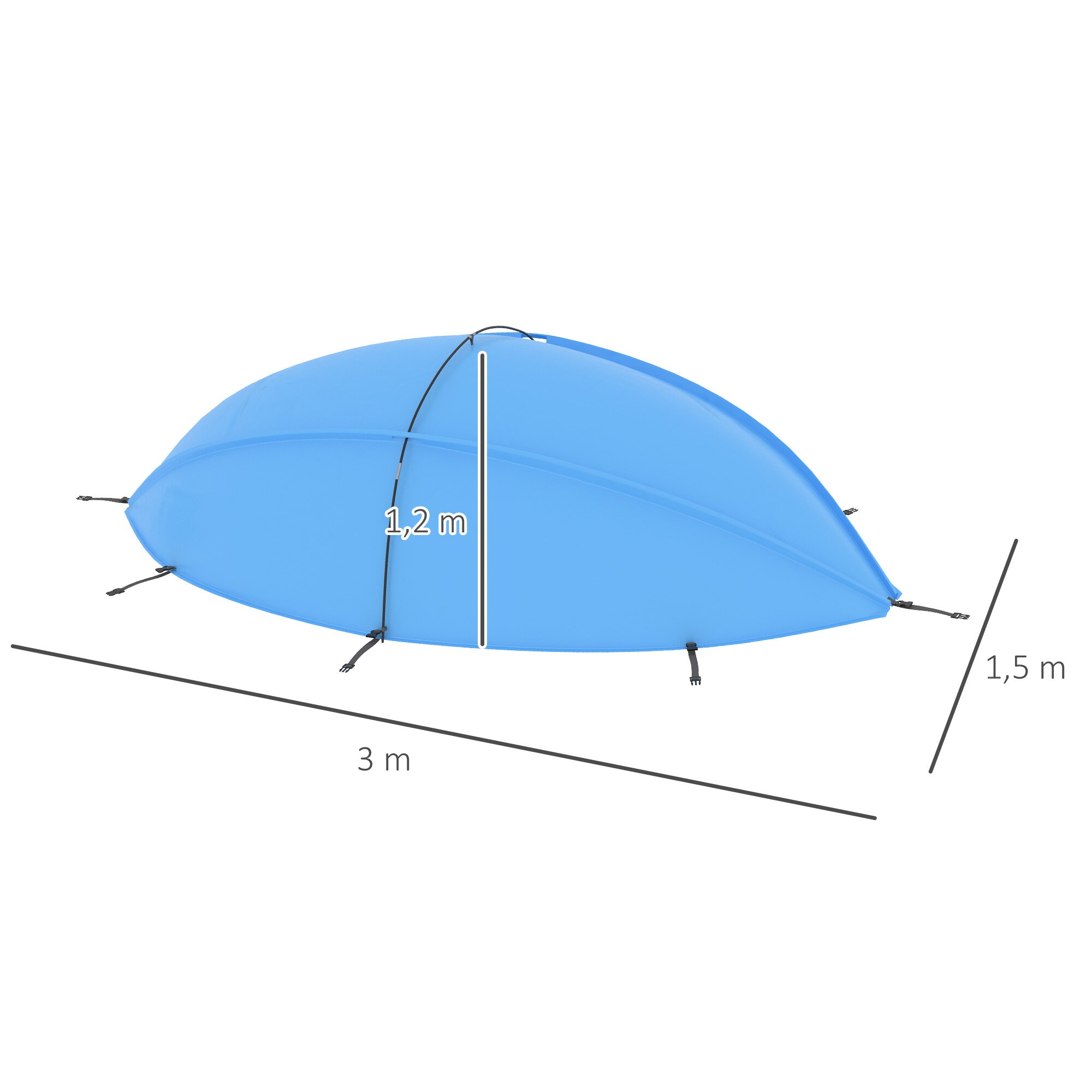 Outsunny Pool Sonnenschutzdach mit einer Tragetasche blau 300L x 150B x 120H cm