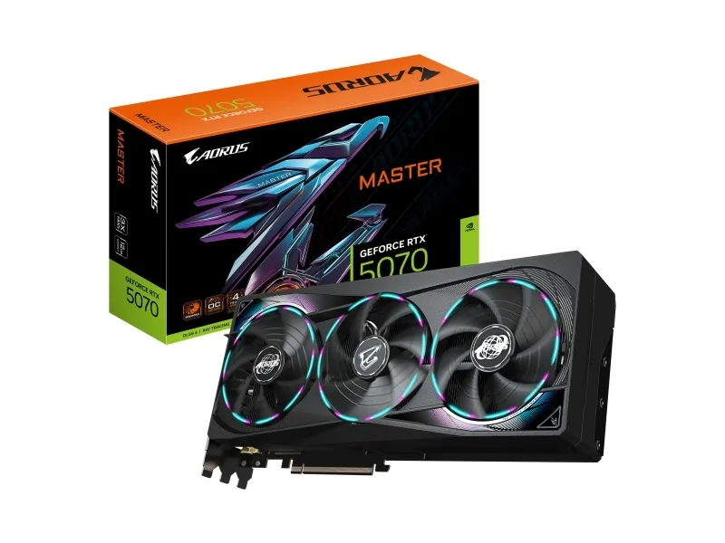 AORUS GeForce RTX 5070 MASTER 12G - Grafikkort - GeForce RTX 5070 - 12 GB GDDR7 - PCI Express 5.0 - 3 x DisplayPort, HDMI