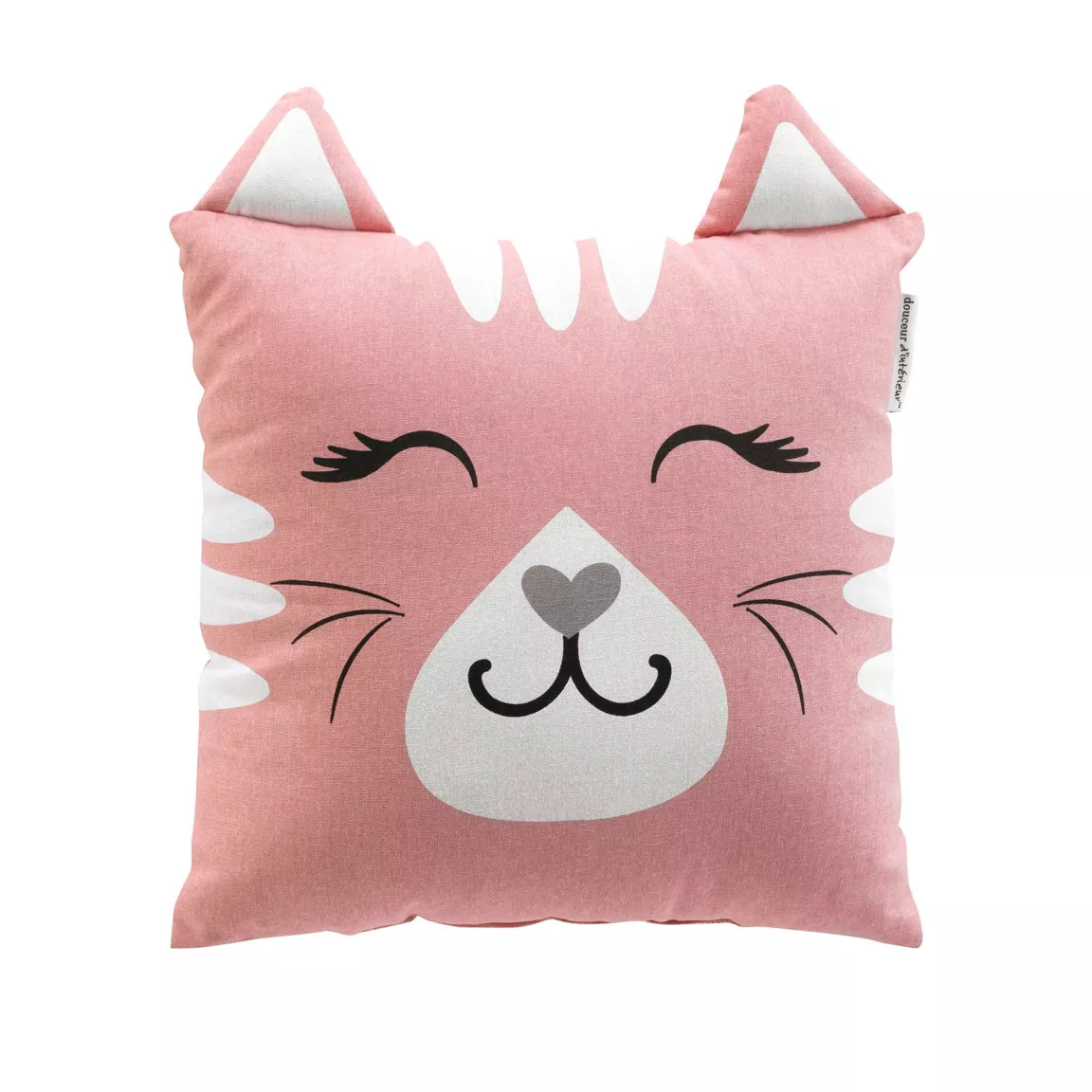 Coussin enfant carré (40 x 40 cm) Chatchat Rose