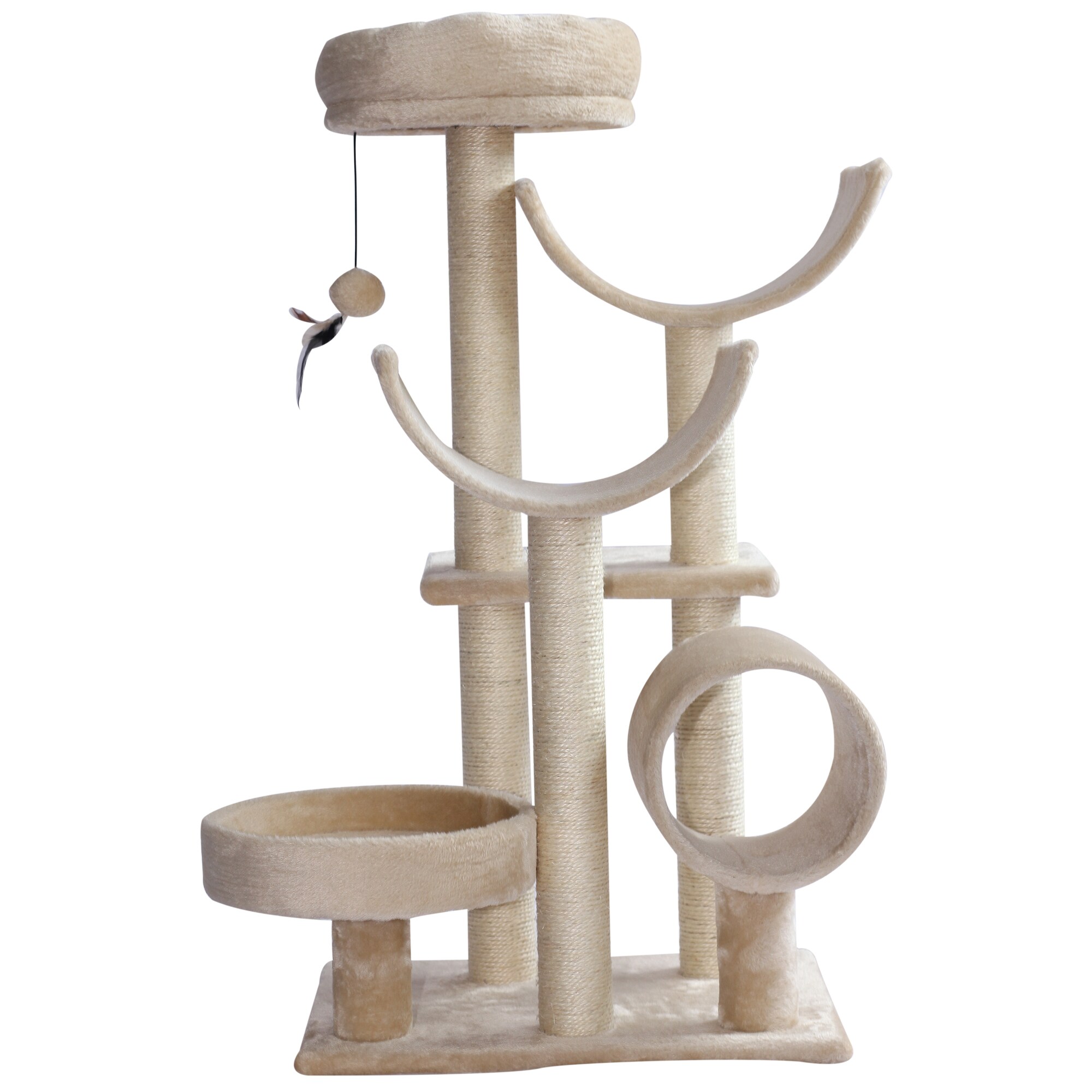 PawHut Katzen Kletterbaum beige 50 x 40 x 105 cm (LxBxH)