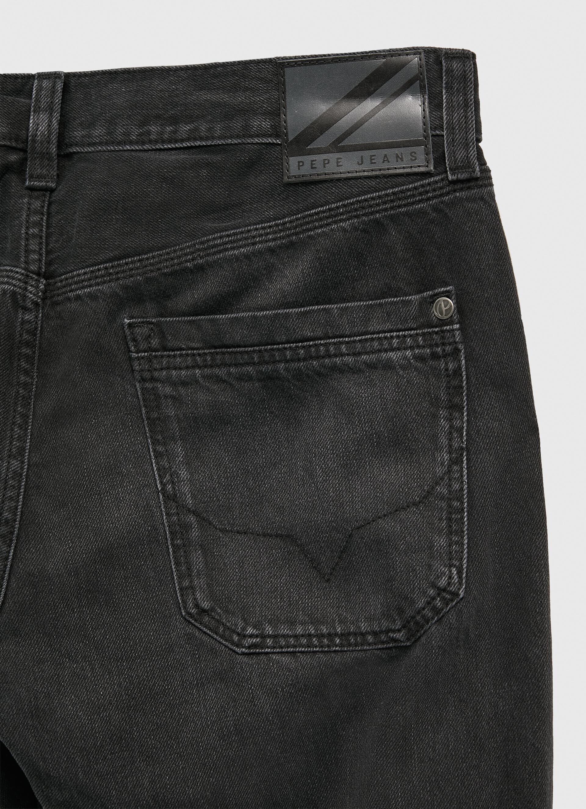 Calça jeans Jean Adams Relaxed Fit de cintura média - denim