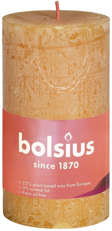 Bolsius Rustiek Stompkaars Shine 100/50 Honeycomb Yellow 1 Stuk