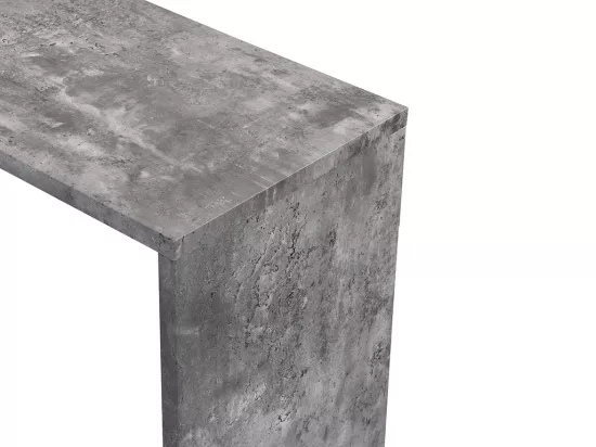 Meuble de bar pivotant avec 2 portes, 1 tiroir et 1 niche en MDF - Blanc laqué et Béton - ELDIR