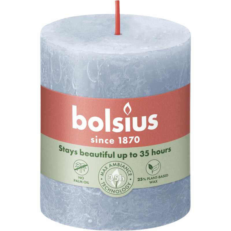 Bolsius Rustiek stompkaars sky blue 8cm