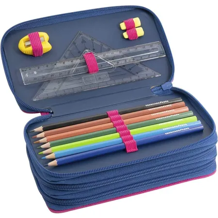 Eberhard Faber 577470 - Triple Decker Schüler-Etui mit Schmetterlingsmotiv
