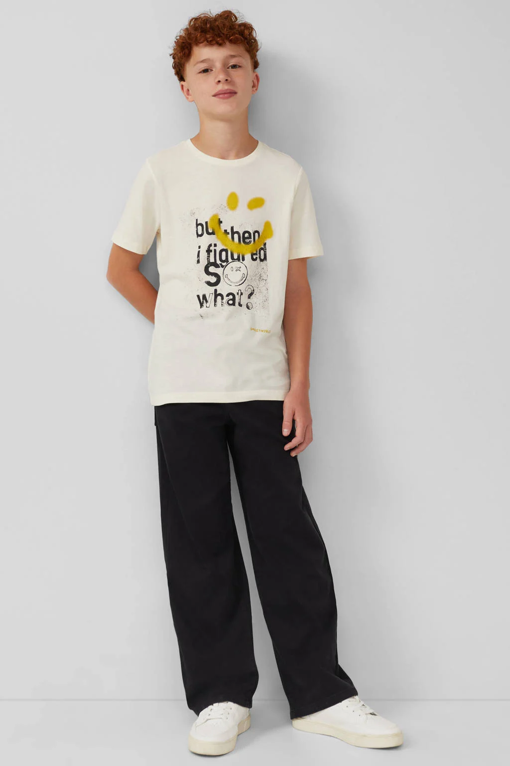 s.Oliver wide leg casual broek zwart