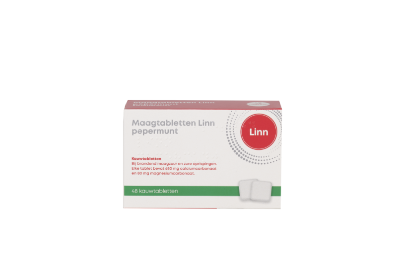 Linn Maagtabletten Pepermunt 48tb