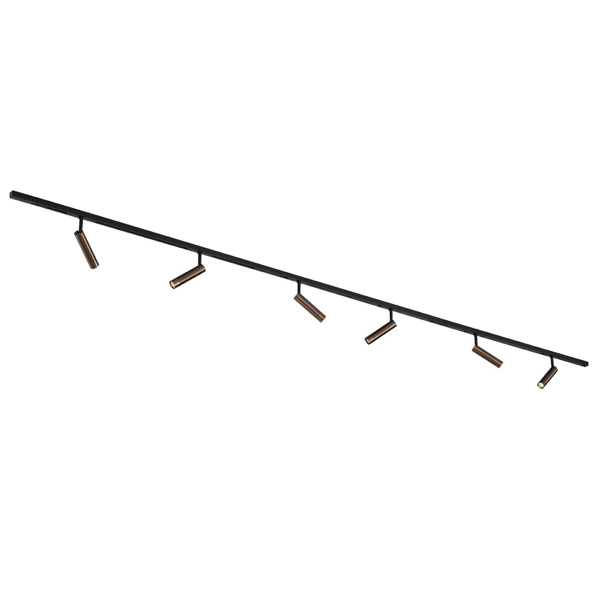 Modern railsysteem met 6 spots donker brons 1-fase - Slimline Uzzy