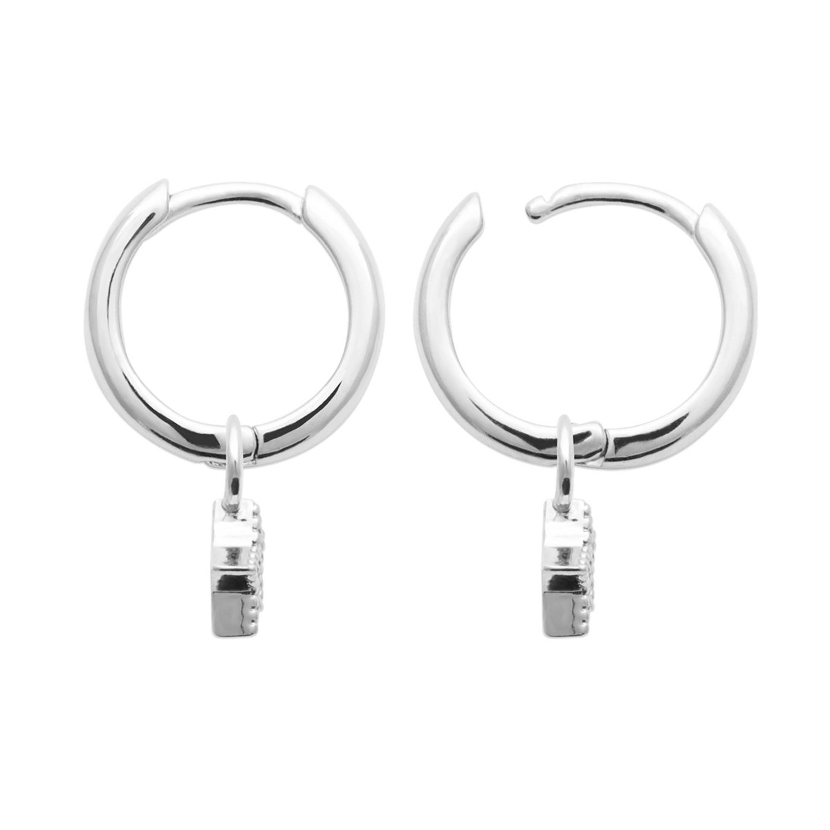 Créoles Brillaxis argent et pampille étoile