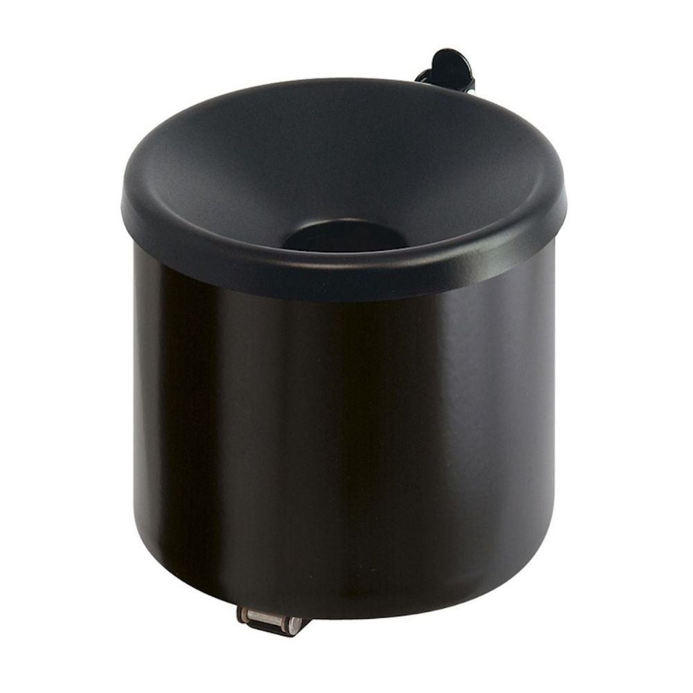 PROREGAL Ronde brandblussende wandasbak 2 liter HxØ 16 x 16 cm Metaal Zwart met zwart deksel
