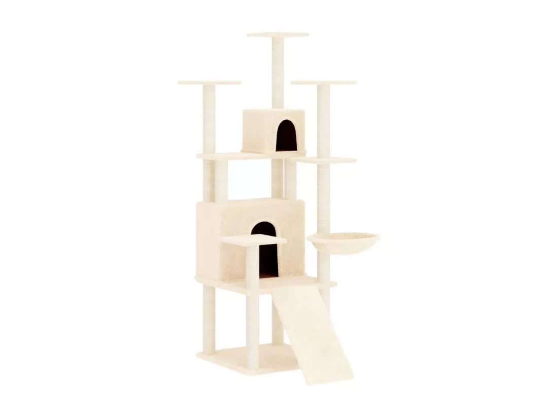 Arbre à chat avec griffoirs en sisal Crème 154 cm