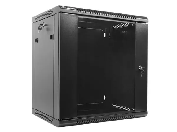 Lanberg - Rack kabinet - vægmonterbar - sort, RAL 9004 - 12U - 19