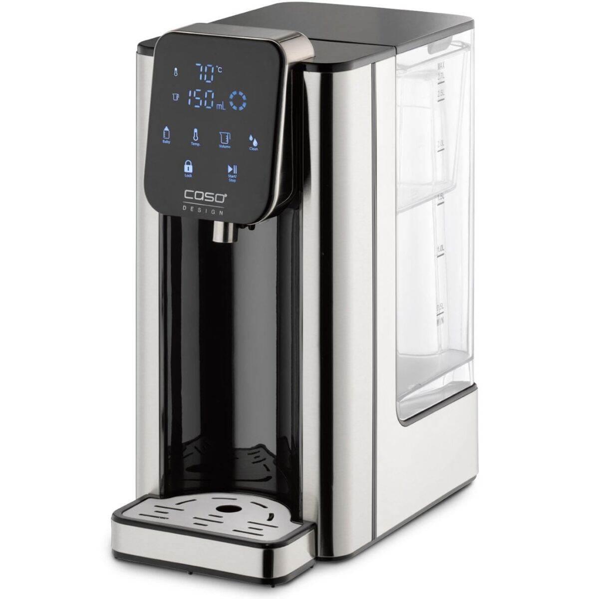 Varmtvannsdispenser HW660 2,7 L, Stål/Svart
