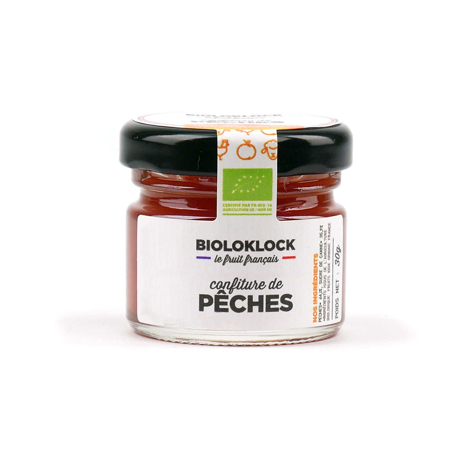 Confiture bio de pêches