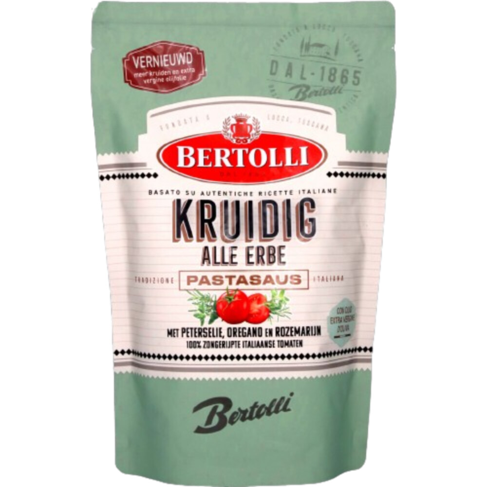 6x Bertolli Pastasaus Zak Kruidig Alle Erbe460 gr