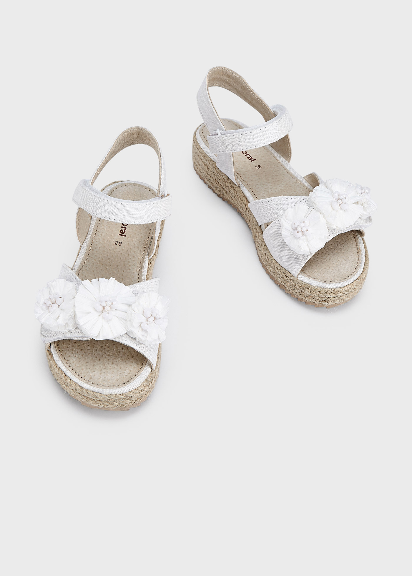 Sandália espadrille com estampa floral para menina