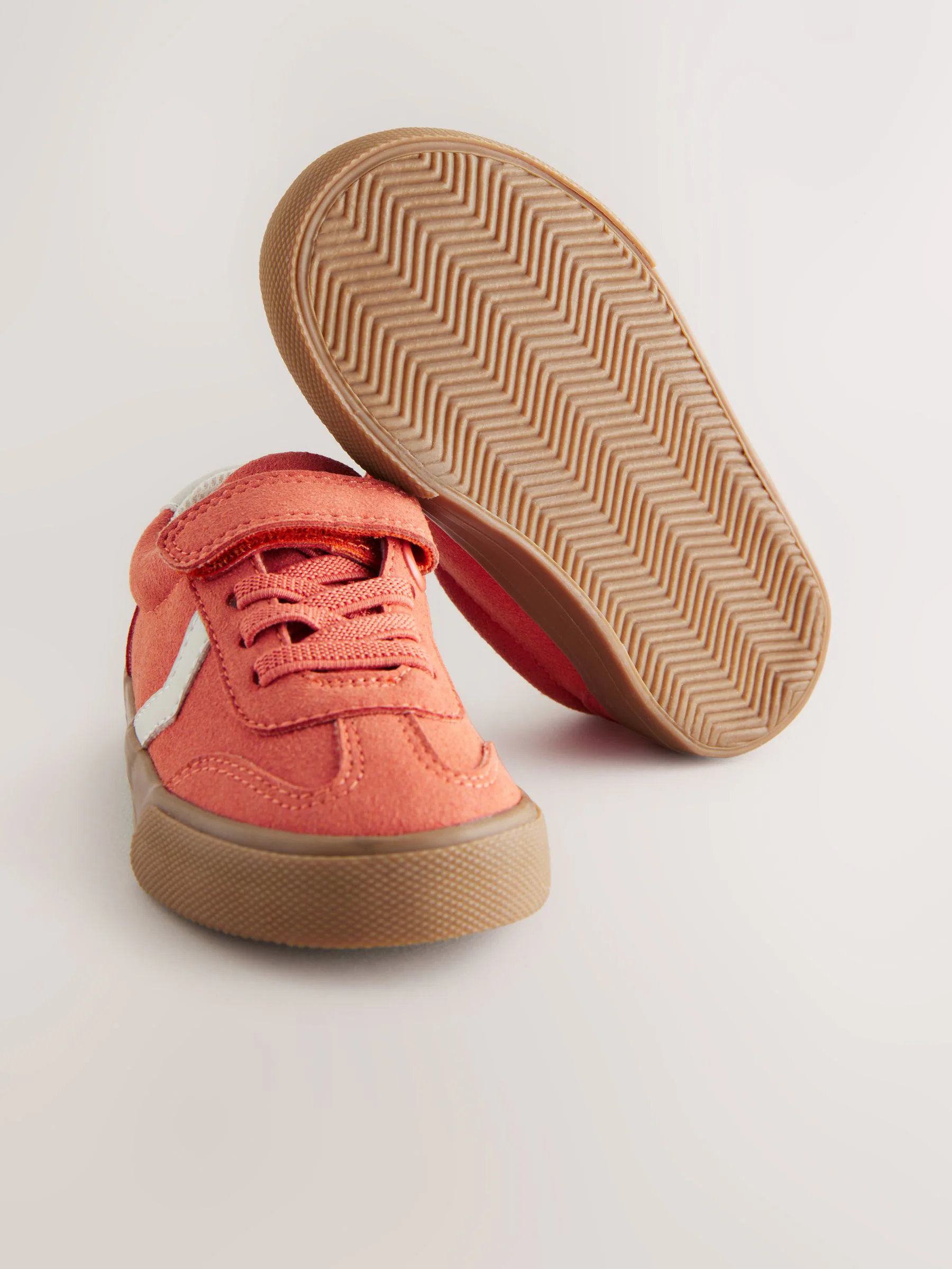 Rood - Sneakers met klittenbandsluiting en elastische veters