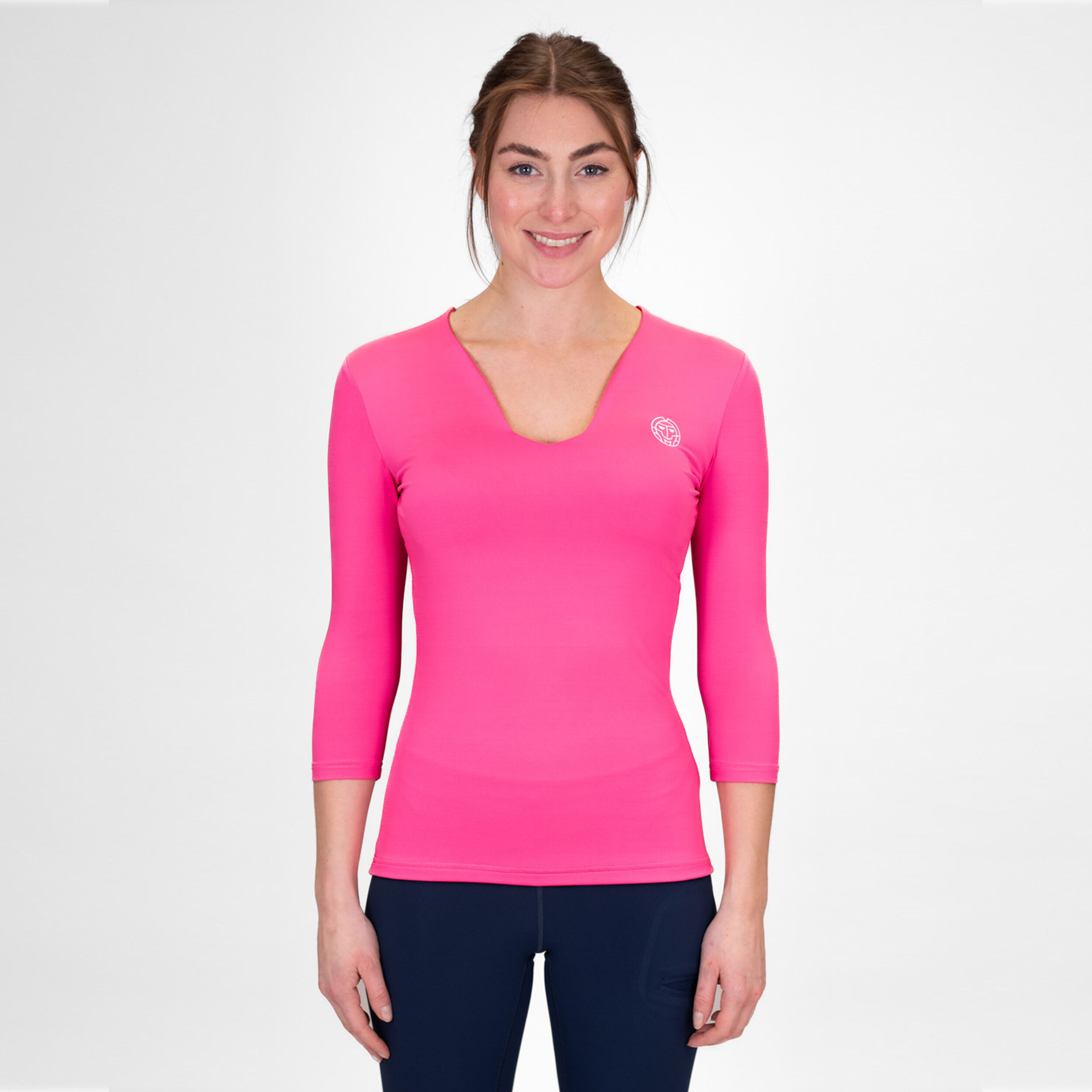 BIDI BADU Crew V-Neck Haut Manches Longues Femmes - Pink