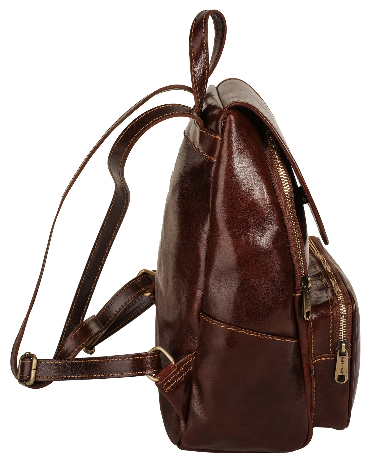Piké Cityrucksack echt Leder, Made in Italy