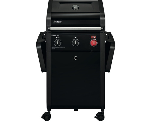 Enders Cubiq Pro 3 R Turbo 3-pits gasbarbecue, zwart, inclusief dekselthermometer, vetopvangbak, grillrooster, krachtige verwarmingszone, uitklapbare zijtafel, warmhoudrek.
