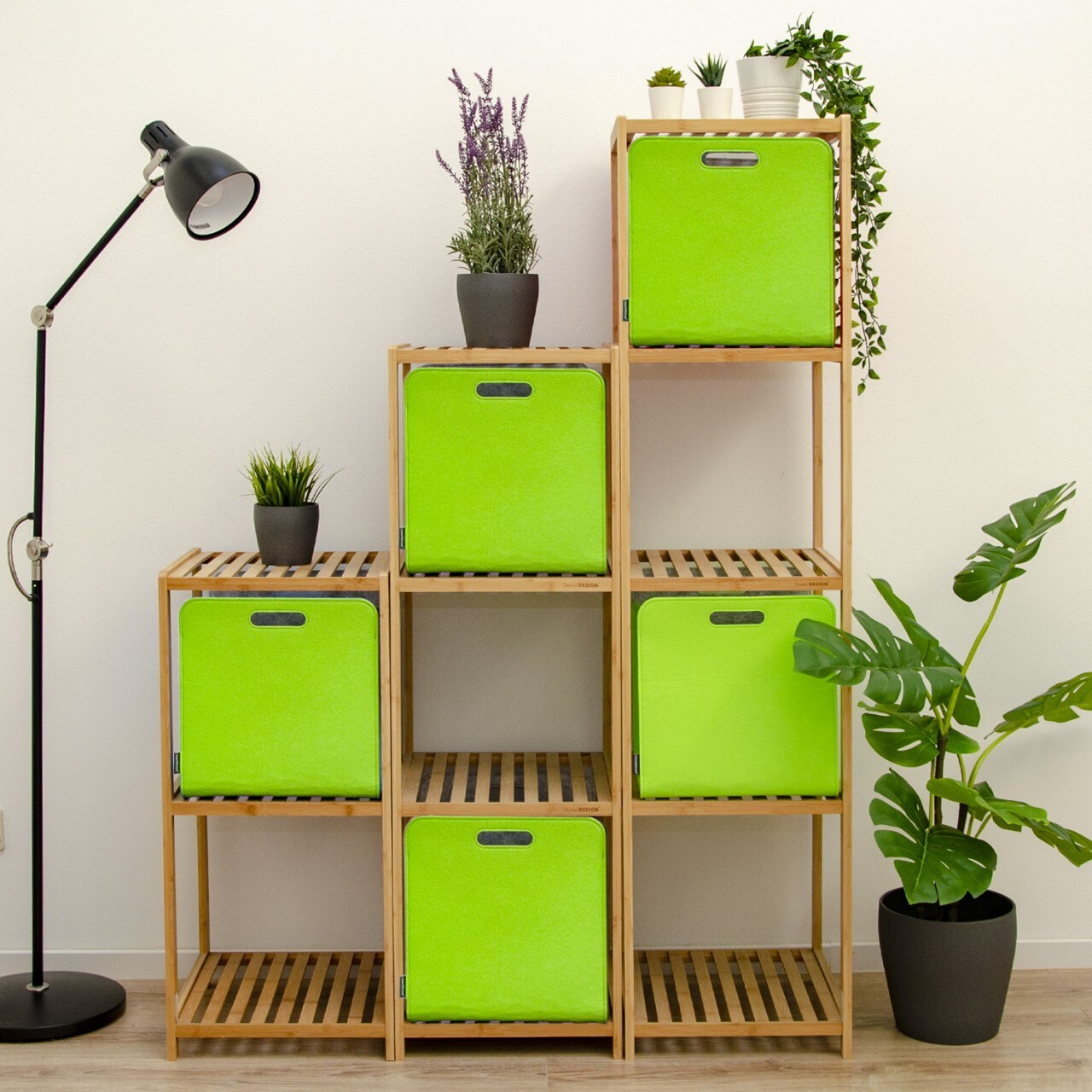 Aufbewahrungsbox 2er Set Cube Filz Apfelgrün 33x38x33cm