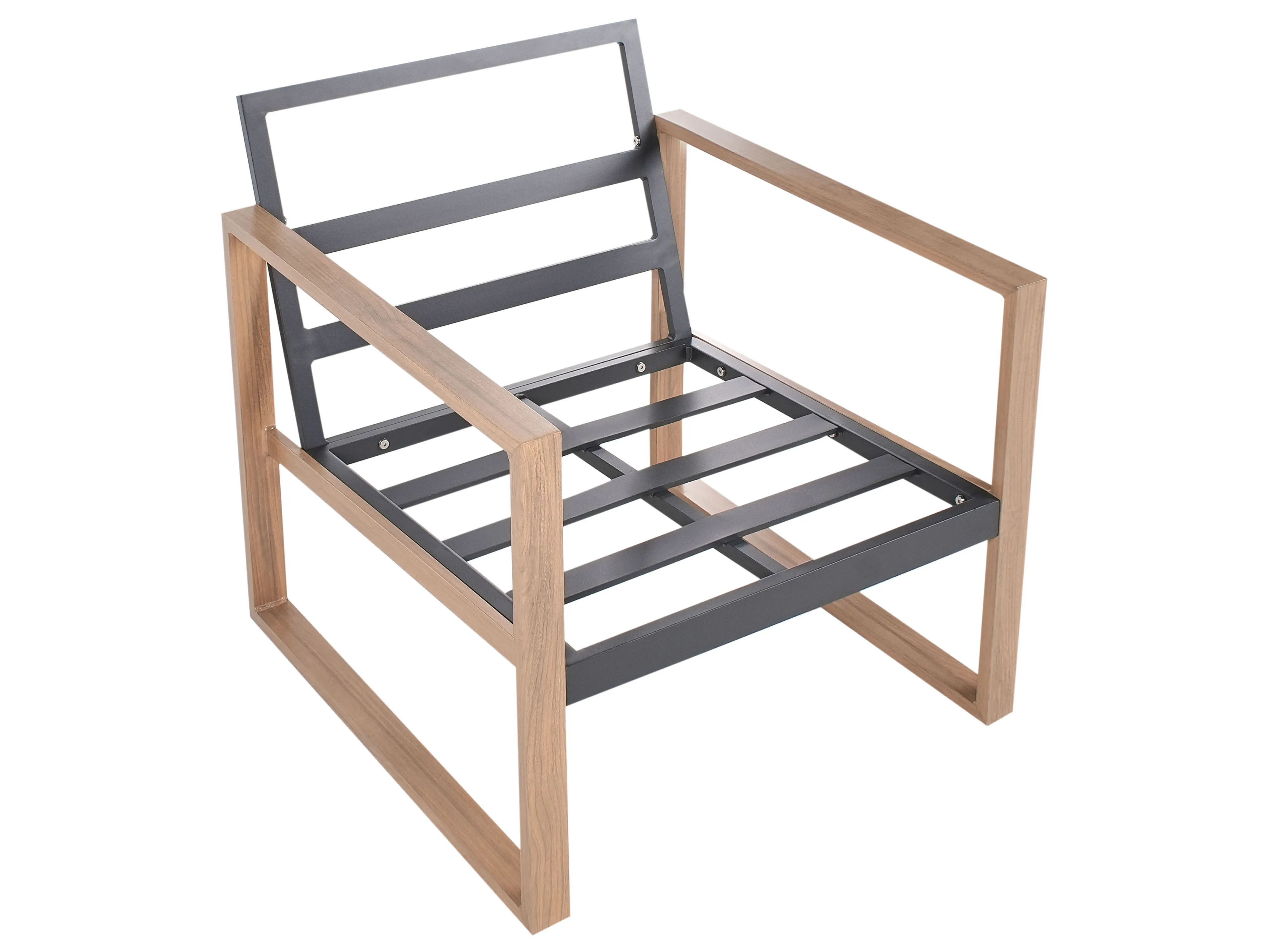 Loungeset met tafel 5-zits GELSO Metaal Donkergrijs