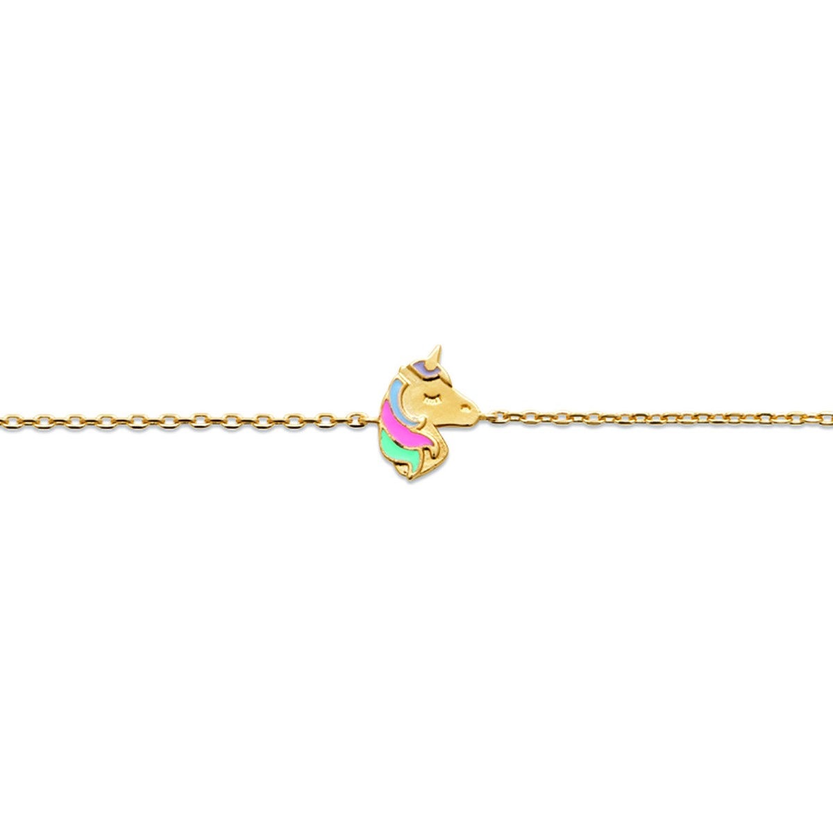 Bracelet Brillaxis licorne plaqué or et laque