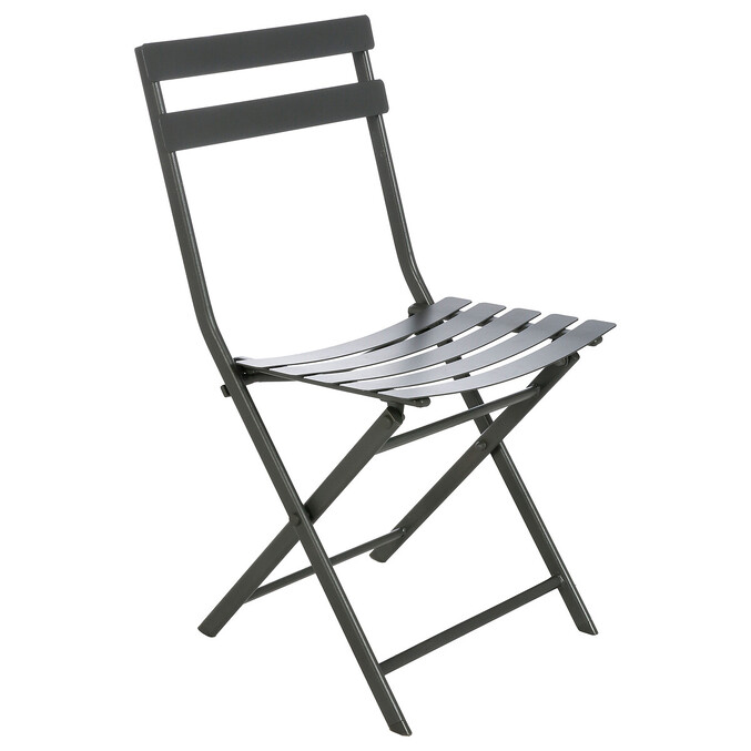 Ensemble table de jardin pliante carrée + 2 chaises GREENSBORO Graphite