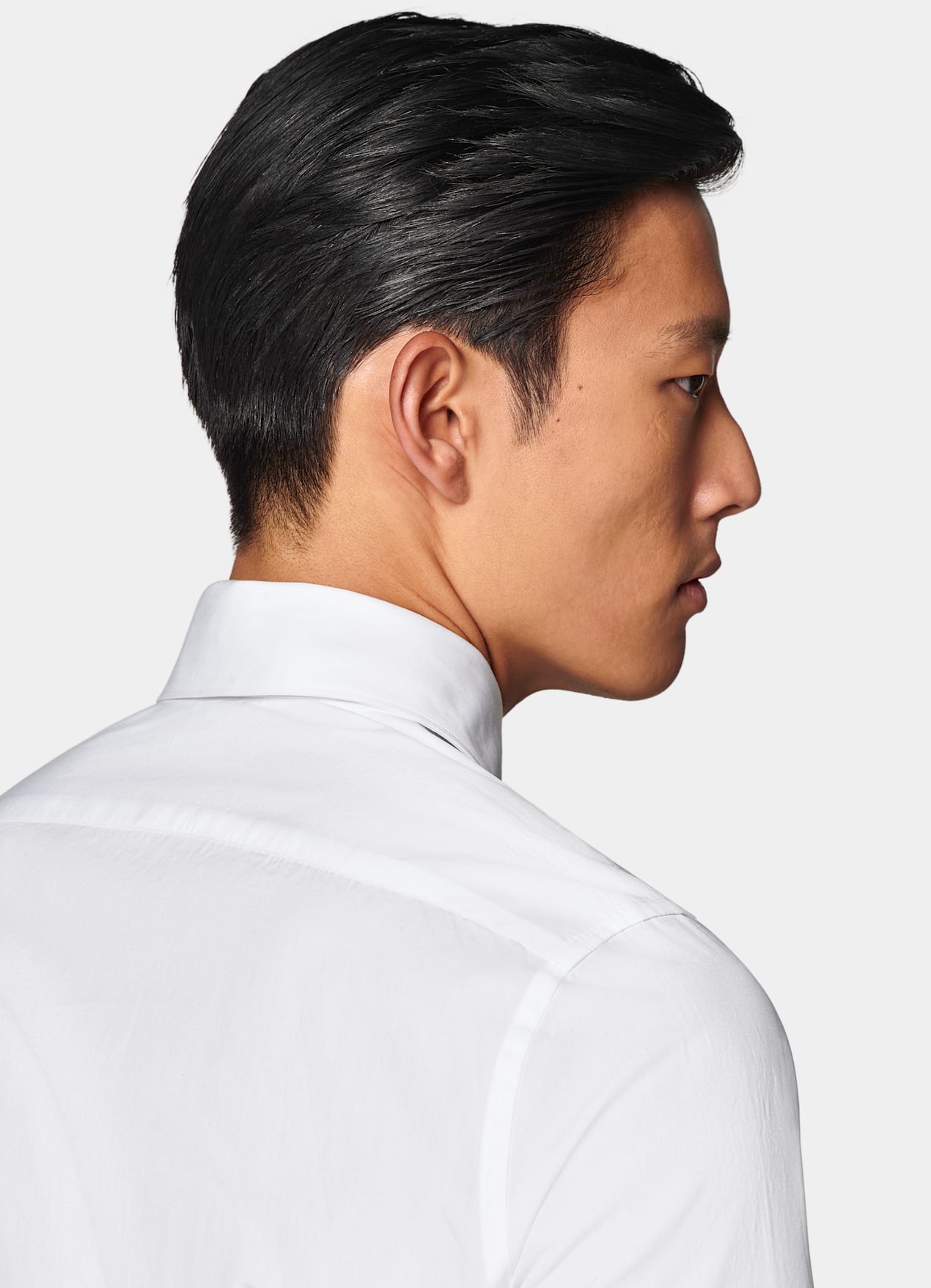 Chemise de smoking plissée coupe ajustée blanche