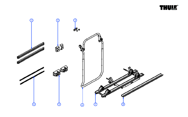 Thule Befestigungsschiene oben / unten schwarz für Fahrradträger Elite Van XT für Sprinter / Crafter bis 2017 - Thule Ersatzteilnummer 1500603528