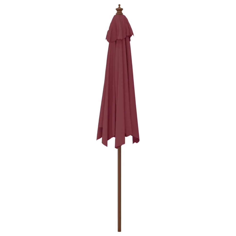Parasol de jardin avec mât en bois rouge 299 x 240 cm bordeaux