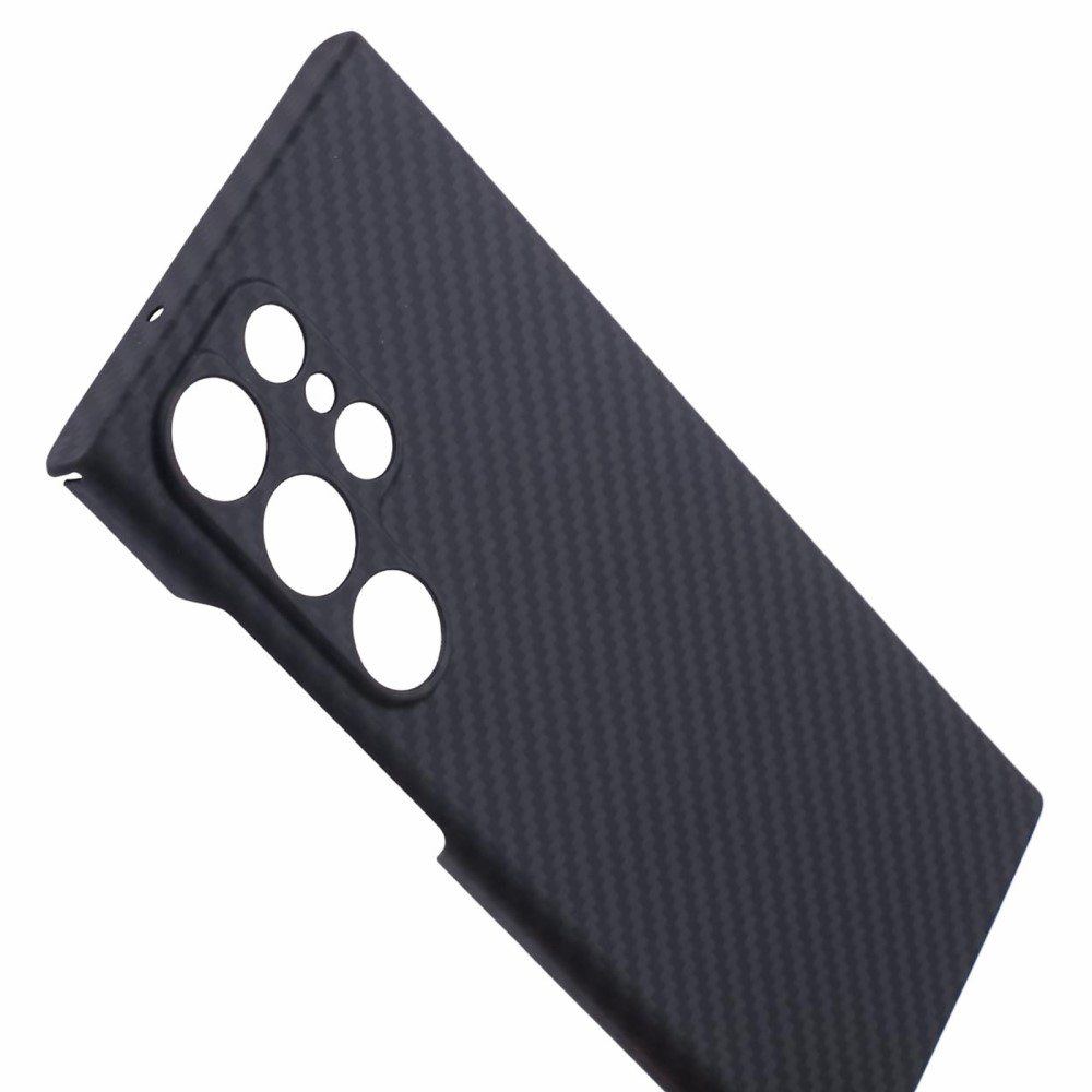 Samsung Galaxy S24 Ultra Aramid Hardcase Hülle im Carbon Look - Schwarz / Grau