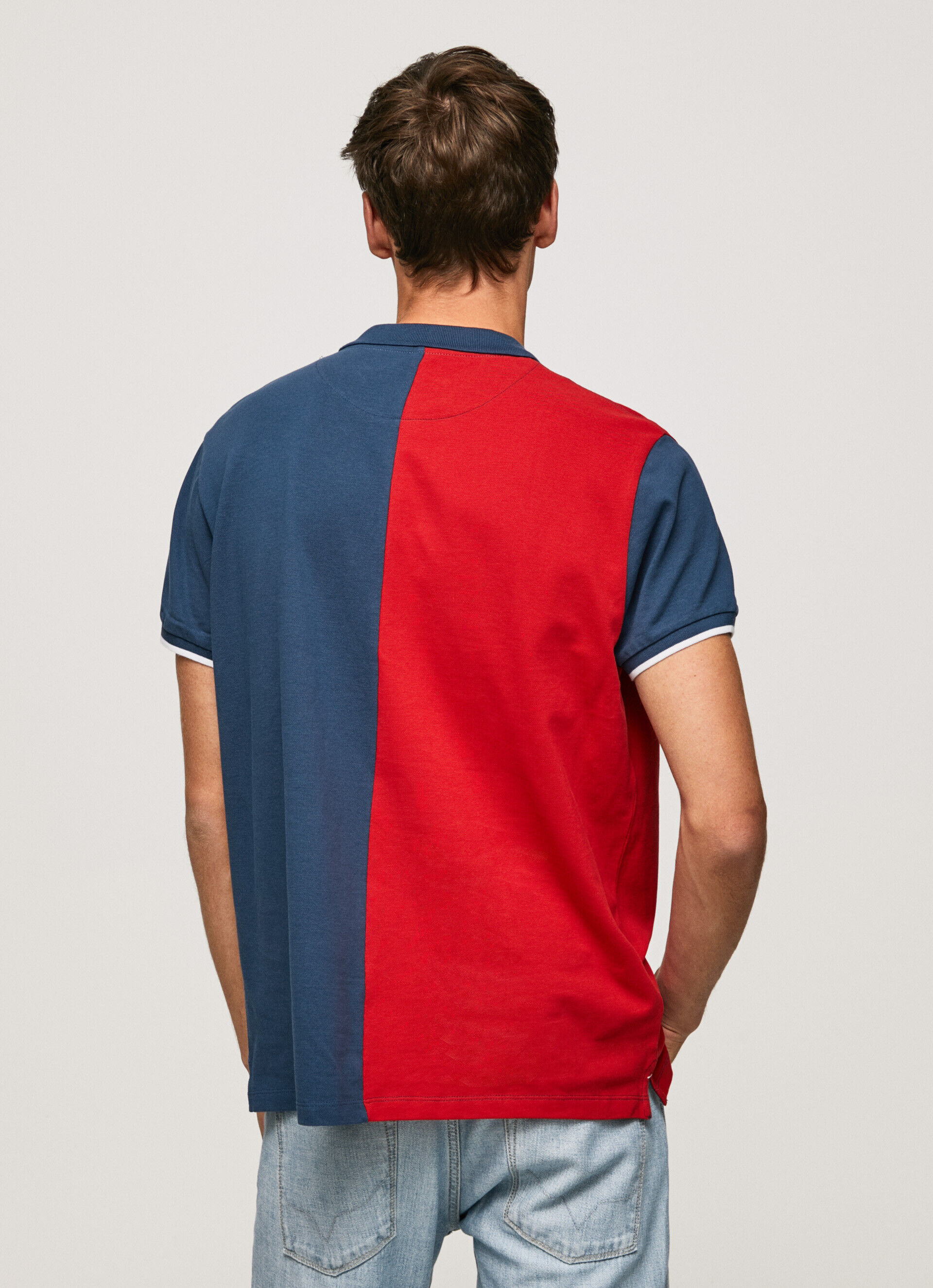 POLO COTTON PIQUÉ COLOR BLOCK - Jarman Azul