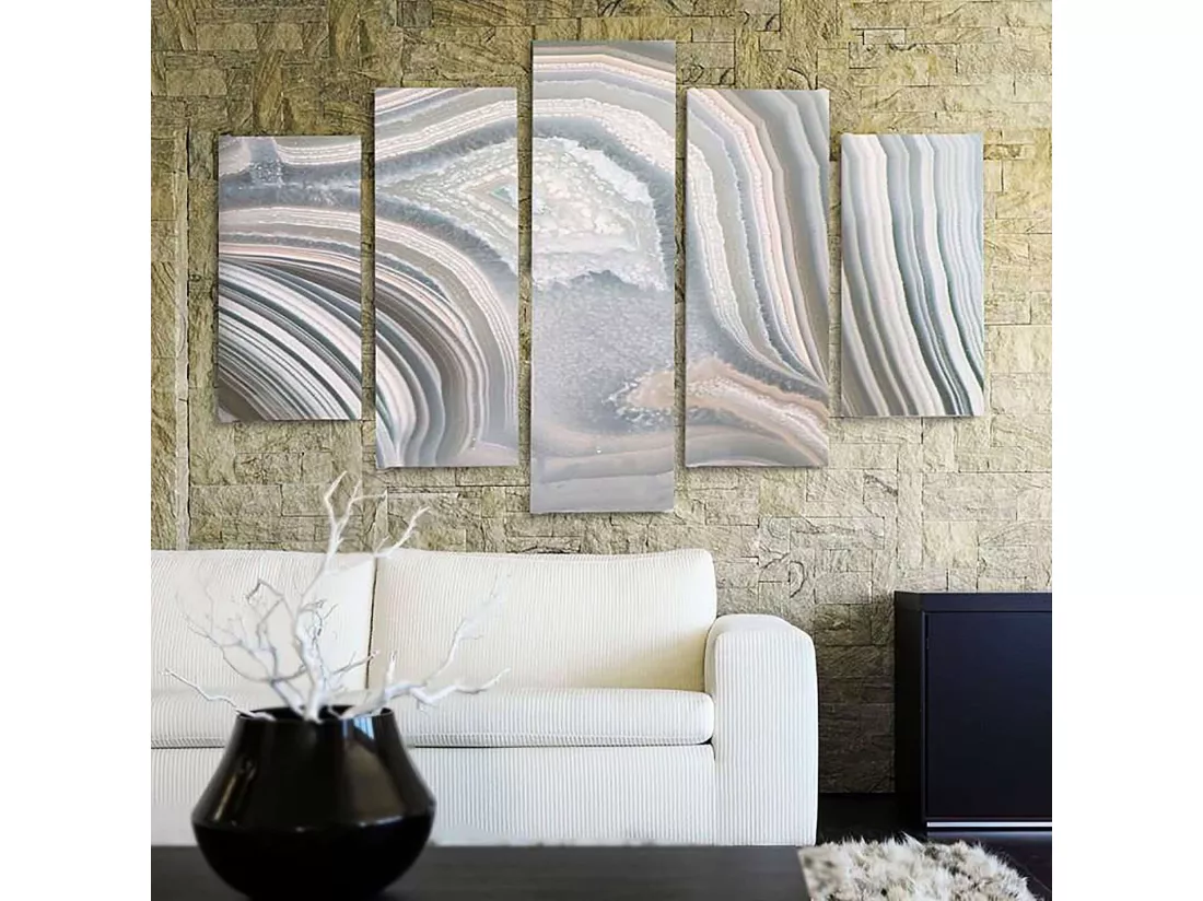 Tableau gris abstrait - 200 x 100 cm