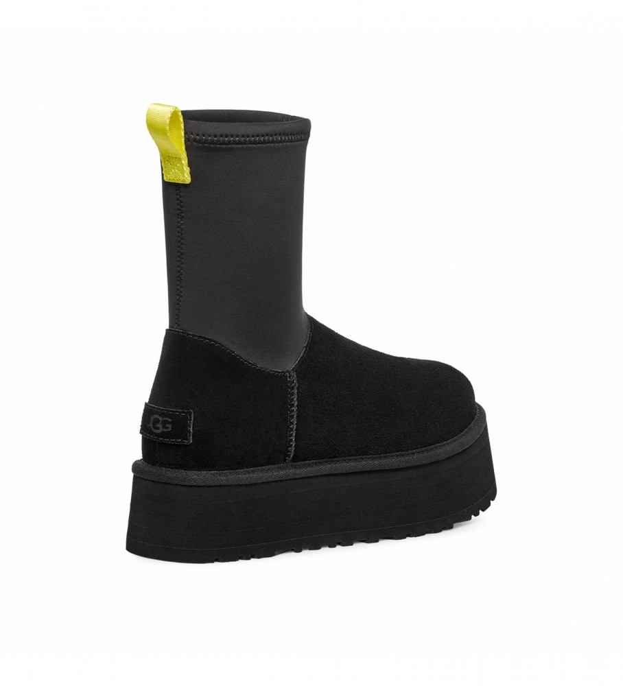 Botas UGG W Classic Dipper de couro, pretas