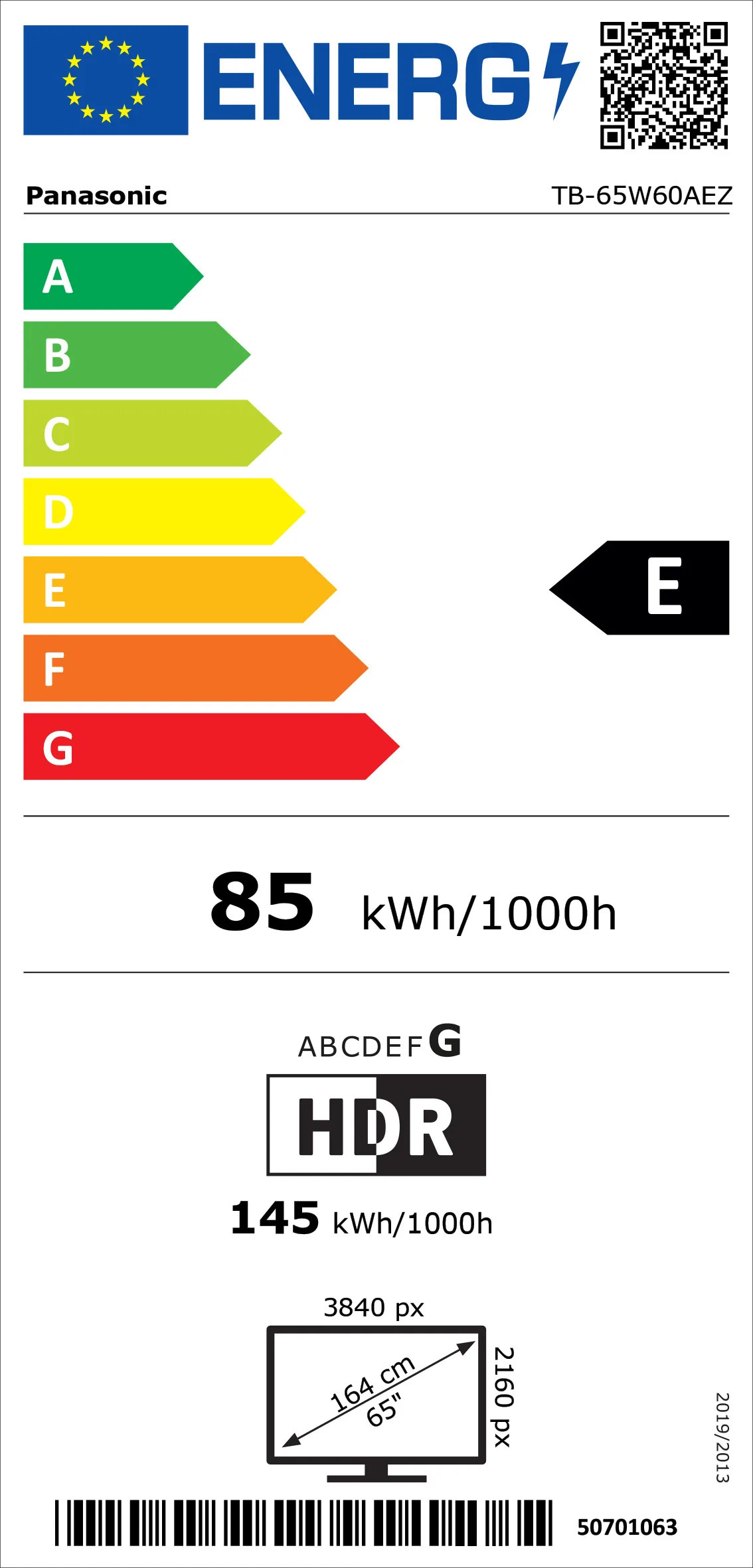 Panasonic TB-65W60AEZ TV UHD 4K