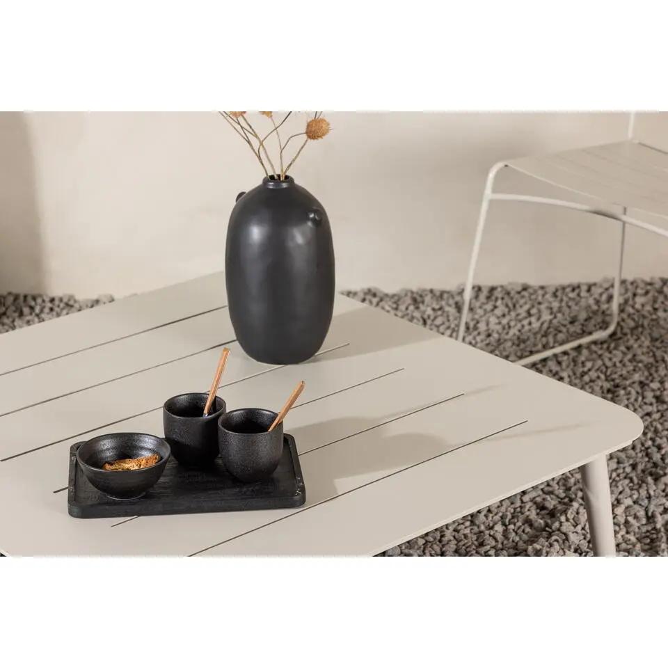 Salontafel Beige Aluminium - 90x90x34cm - Tafel Lina