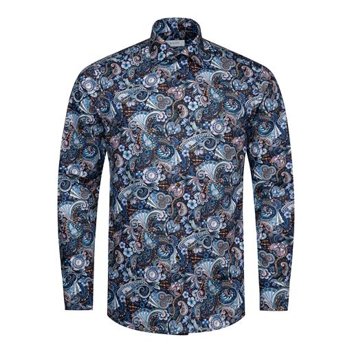Eton Motif Signature Twill Contemporary Skjorte, Navy Blue, 42