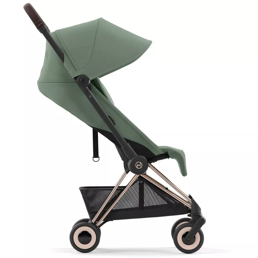cybex PLATINUM Buggy Coya Rosegold Leaf Green inklusive Babyschale Cloud T I-Size Sepia Black und Adapter