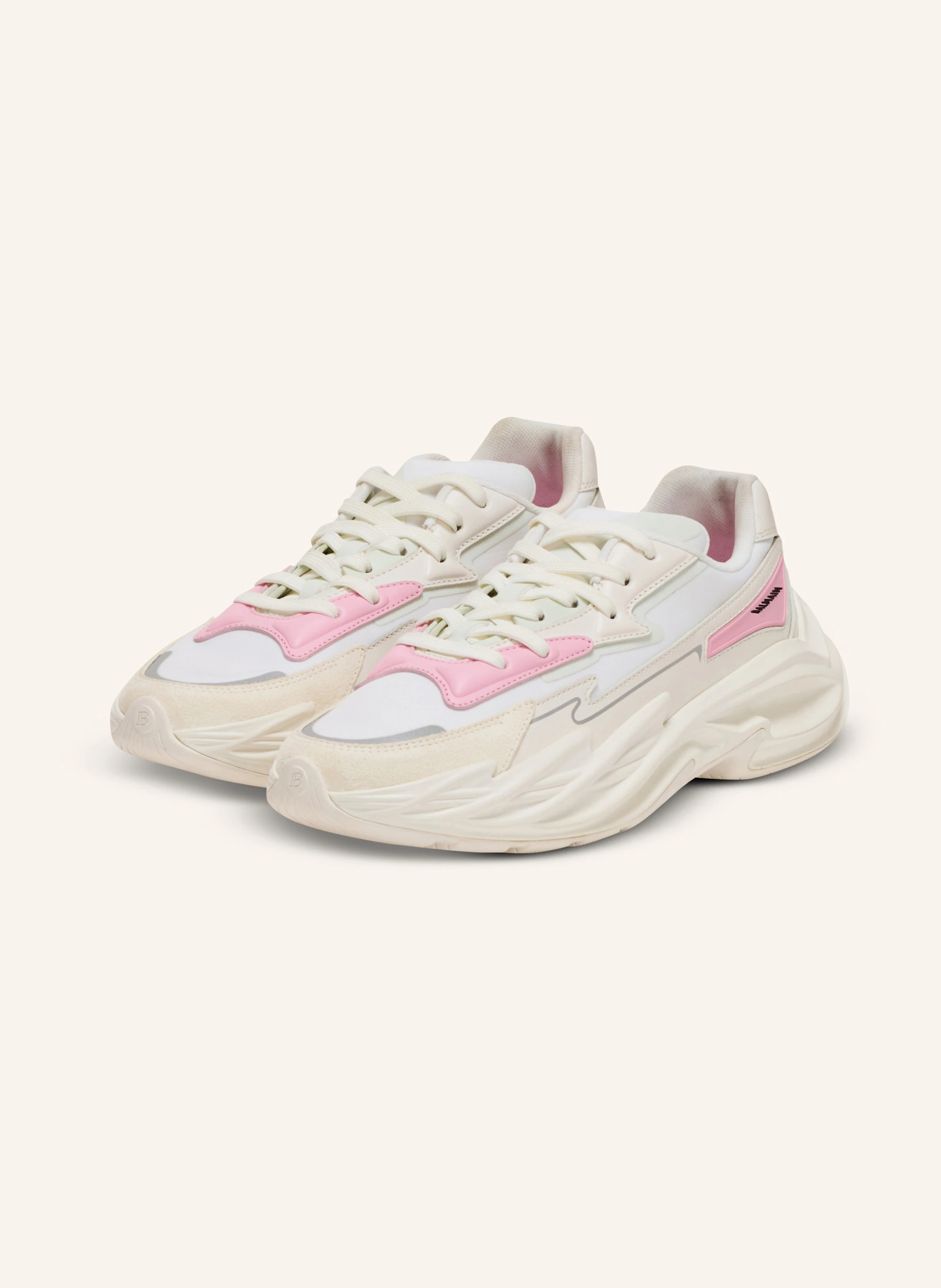 BALMAIN Sneakers Run-Row aus Leder und Nylon