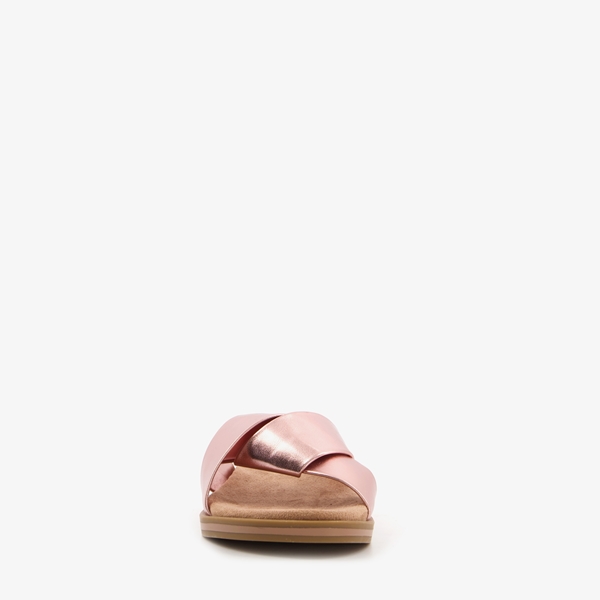 Blue Box dames slippers met metallic roze bandjes