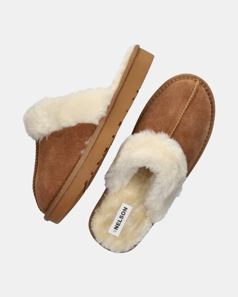 Nelson Home Pantoffels  - cognac