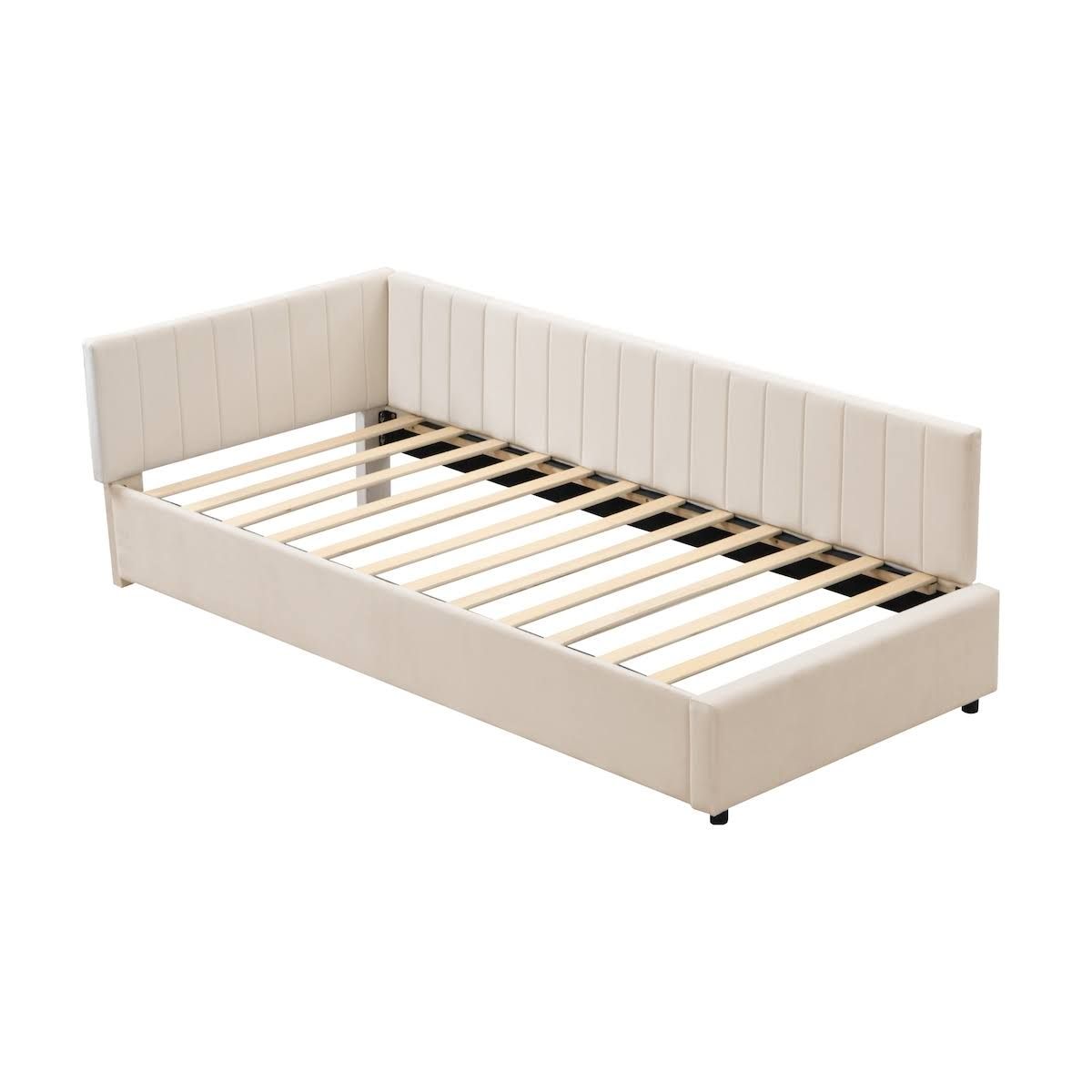 Okwish Polsterbett Schlafsofa Tagesbett Samtstoff mit Lattenrost