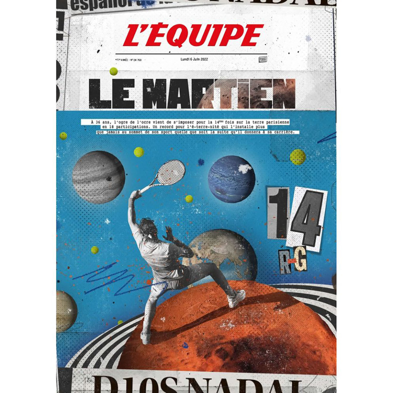 PLAKAT Affiche L'Equipe Nadal (digigraphie) multicolore - 30x40cm